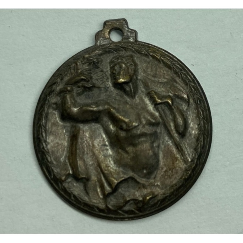 Vintage St. Christopher Medal Pendant Collectible .75 inch For Necklace Craft...